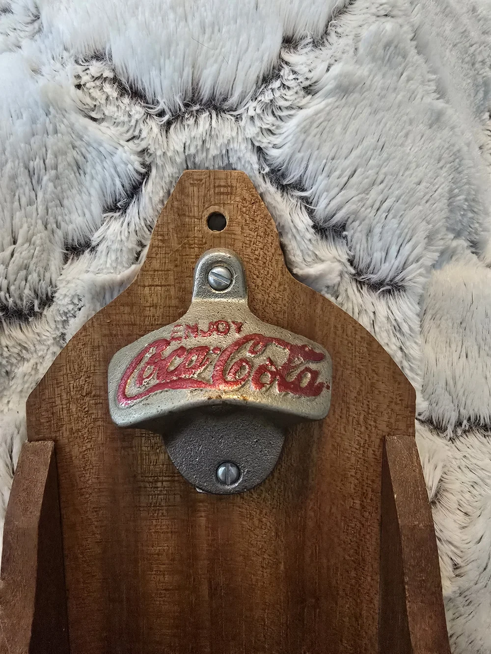 Vintage Coca-Cola Wood Wall-Mounted Bottle Opener Americana Brass Eagle 5x10